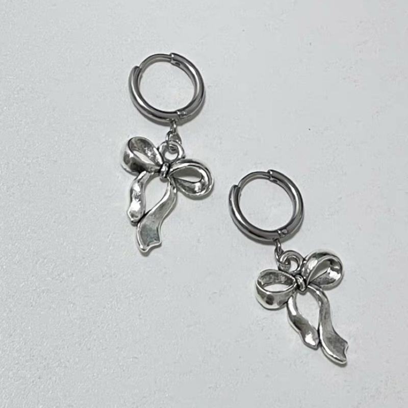 Sweet Cool Bowknot/Thread Star Pendant Earrings Fashion Hoop Earrings Jewelry