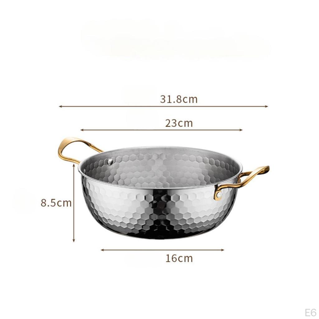 Korea Ramen Pot Instant Noodle Fast Heating Pan Dry Pots Double Ear Seafood Stainless Steel