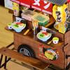 SILK ROAD DIY Wooden Handmade Japanese Ramen Stall Model Kit with LED for Japanese Style Educational New Christmas Gift Dollhouse, Lights, Beginners,