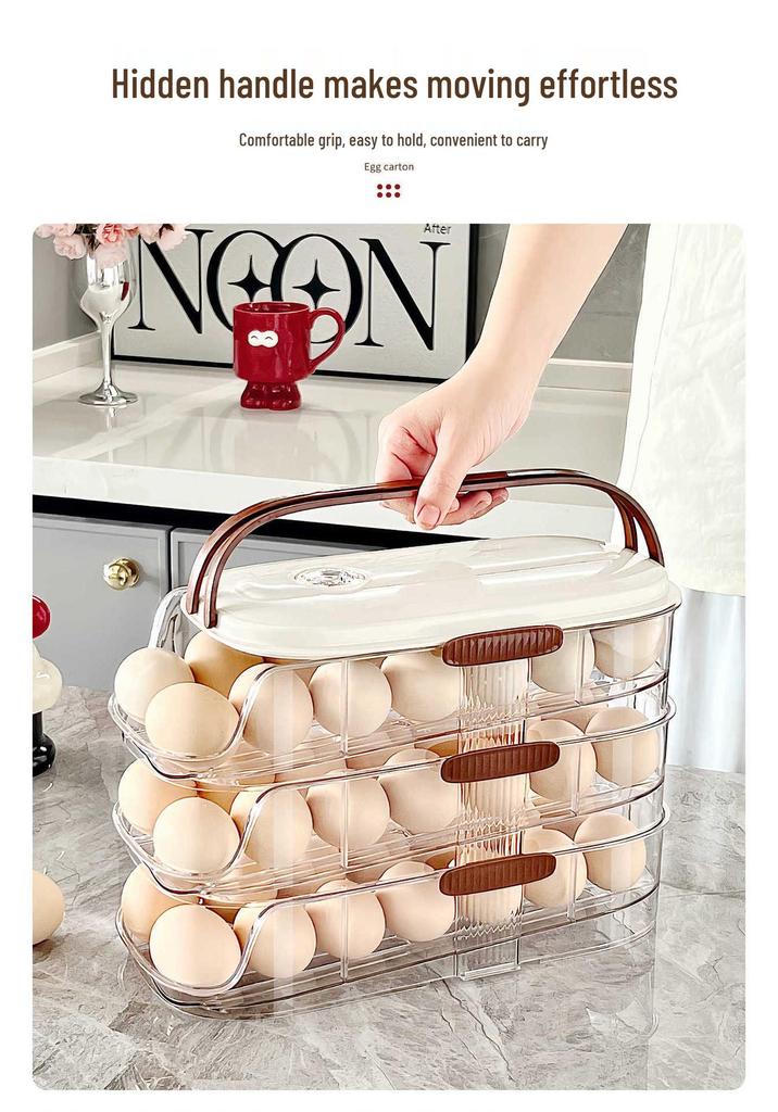 Automatic Multi-layer Rolling Egg Organizer for Refrigerator Door