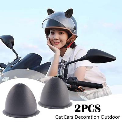Cat Ears Helmet Decoration Sticker Motorbike Bicycle Styling Decoration Cute Multicolor Motorcycle Helmets Accessories