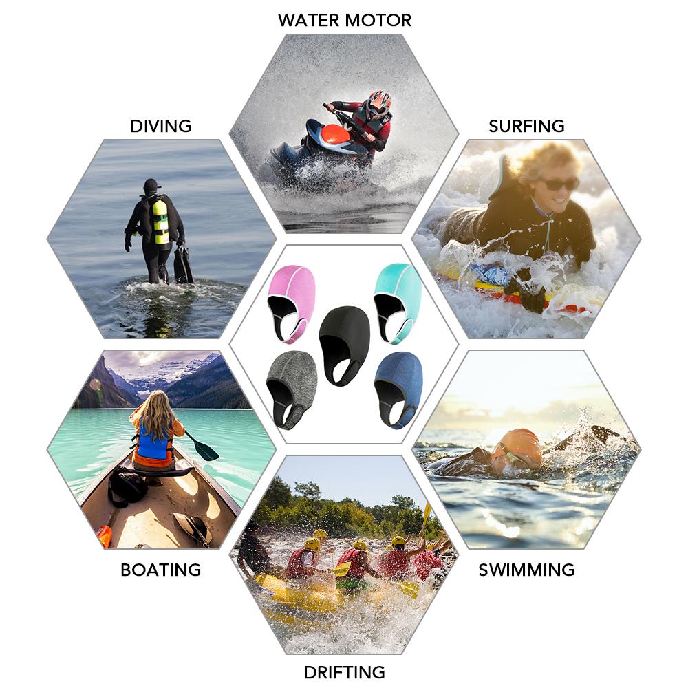 Neoprene Diving Hood Swim Cap Beanie for Men Women Surfing Kayaking Snorkeling Scuba Diving Swimming