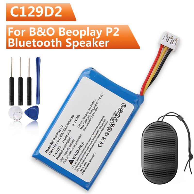 

7.4V 1100mAh C129D2 Сменный аккумулятор для Bluetooth-колонки B&O Beoplay P2 с инструментами