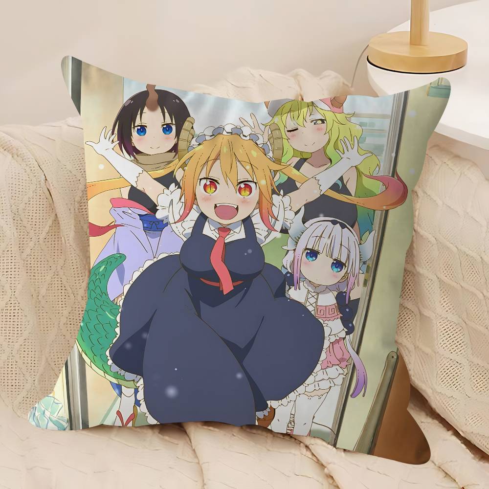 Anime D-Dragon-Maid Pillow Cushion Cover Pillowcase Living Room Sofa Home Decor Customized