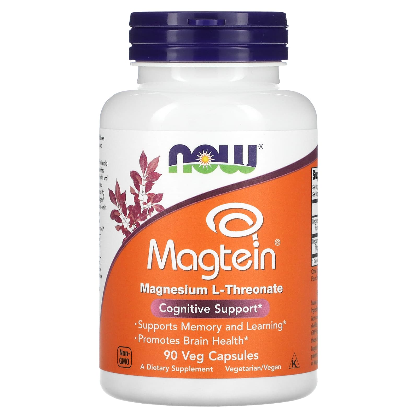 

NOW Foods, Magtein, L-треонат магнію, 90 овочевих капсул