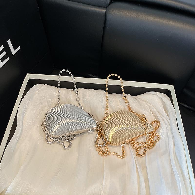 Acrylic Shell Bag 2025 New European and American Fashion Niche Shoulder Bag Women's Personalized Creative Threaded Dinner Bag
