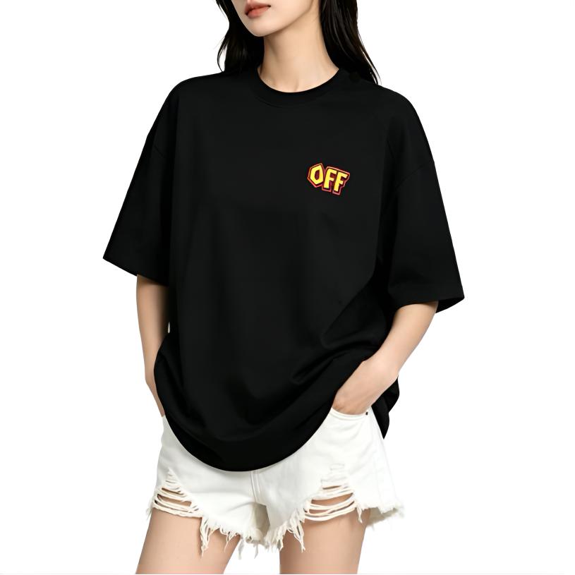 Off-White SS26 Vintage American Street Cartoon 3D Logo Print Design Fashion Light Luxury Trendy Versatile Short Sleeve T-Shirt OFFTEGLOG522Q