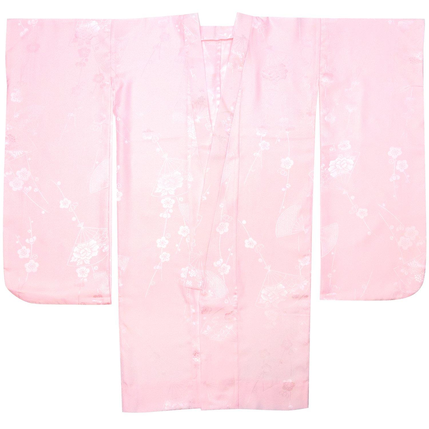 

длинный маленький с текстурой для девочек [KYOETSU] Детское нижнее белье, моющийся, рукав два сяку, фурисодэ, узор, розовый