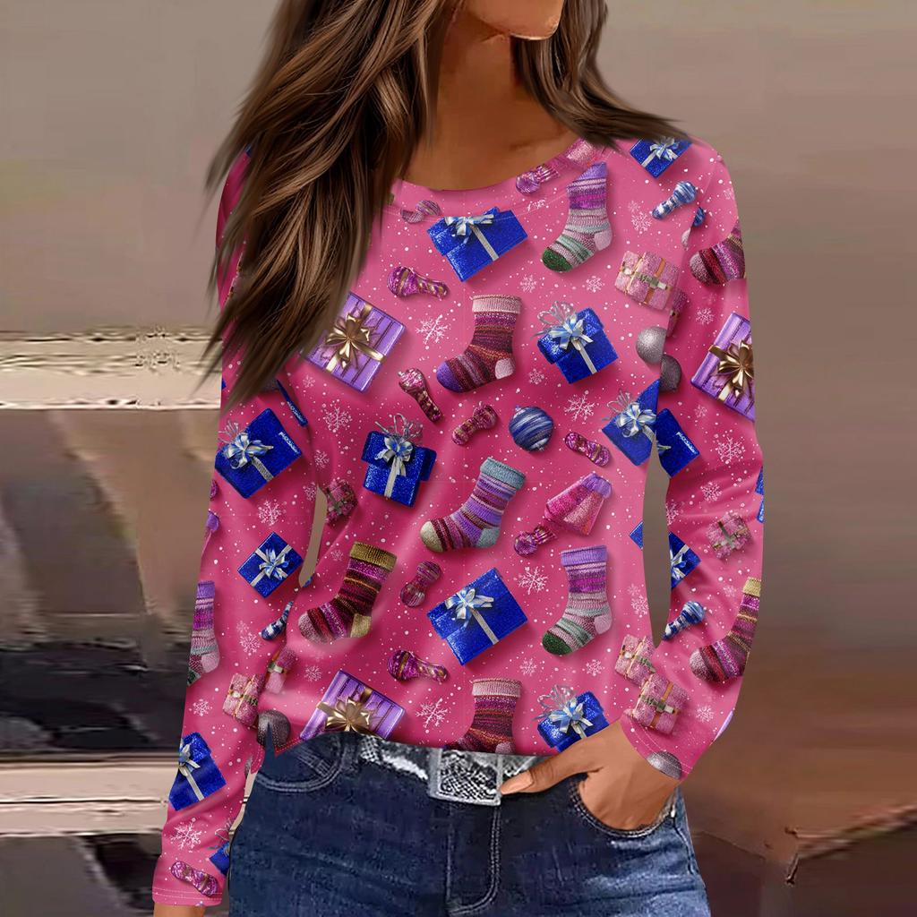 Womens's Fashion Casual Halloween Print V-neck Mid Length Pocket 3/4 Sleeve Top