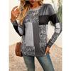 Ladies' Casual Geometric Digital Printed Long Sleeved T-shirt, Fashionable Casual Clothing