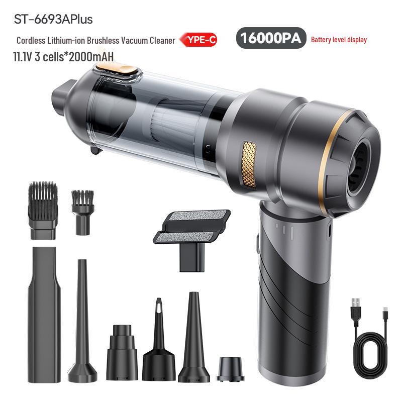 Portable Handheld Brushless Car Vacuum Cleaner - Powerful Suction & Charging - Small, Compact Design
