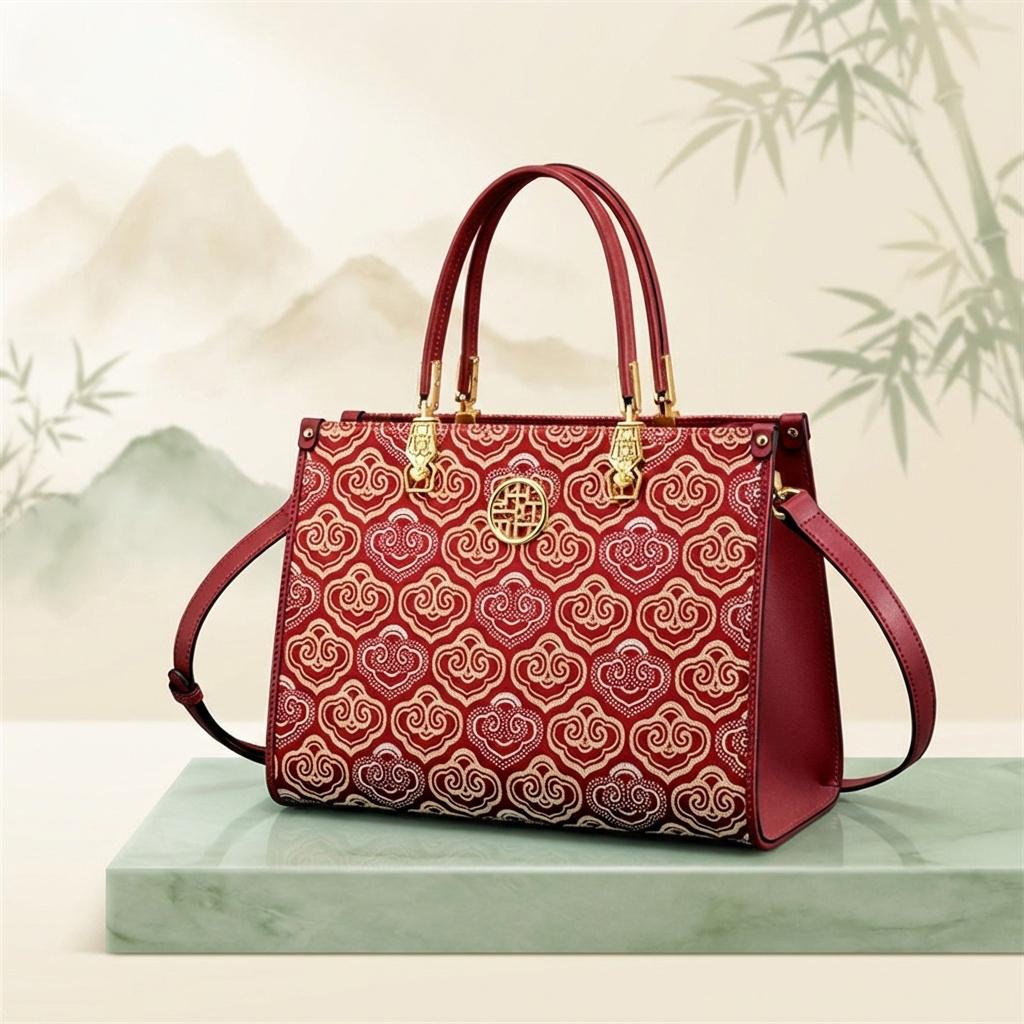 MENDY Chinese Style Embroidery Bag Traditional Chinese Design Luxury Women s Top Handle Bag Shoulder Bag Mom Bag Stylish Handbag