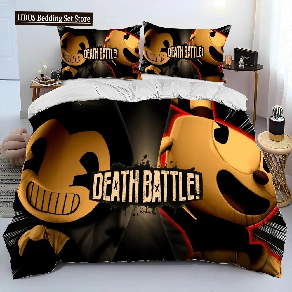 Cuphead Und Mugman,Spiel Gamer Bettdecke Bettwäscheset,Bettbezug Bettset Steppdecke Kissenbezug,Kingsize Queensize Bettwäscheset Jungen