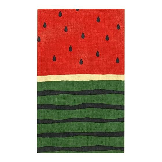 Hamamonyo Tenugui Dyed Watermelon Red Green