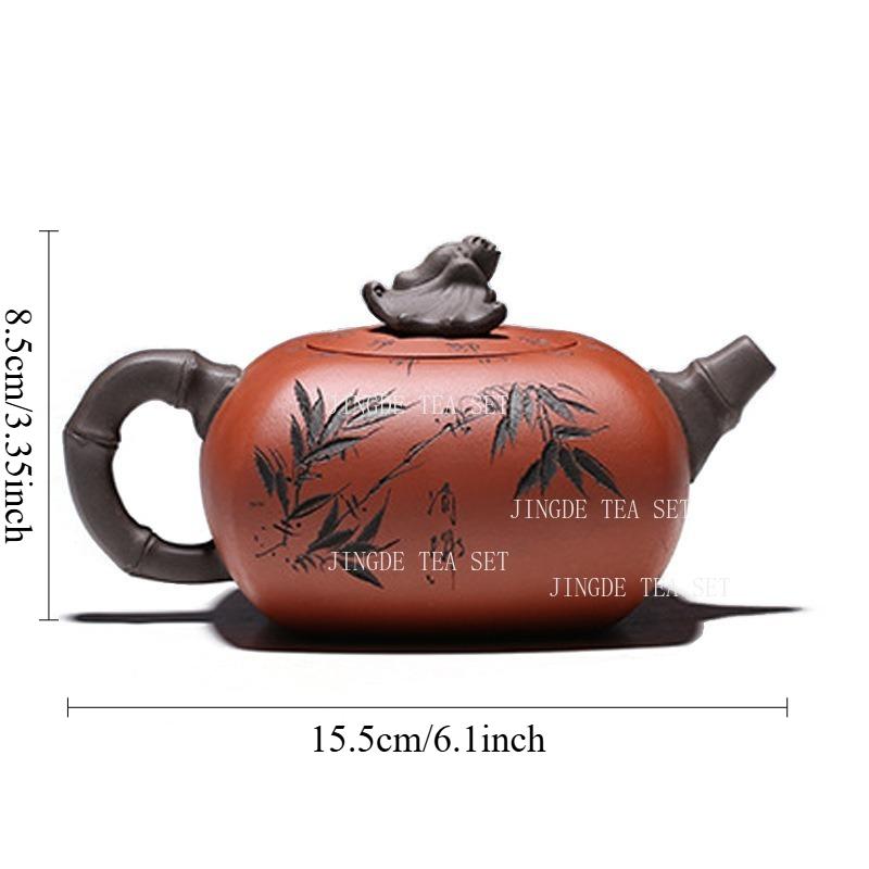 

380ml Yixing Purple Clay Pot Handmade Raw Mineral Black Vermilion Beauty Pot Chinese Kung Fu Tea Set
