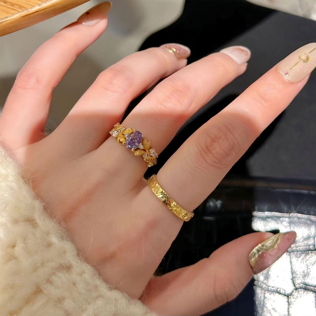 5A Grade Zircon Bauhinia Pattern Open Ring - Luxurious, Versatile, Exquisite Jewelry for Women