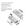 USB Type-C adapteris: Vyras-Moteris-Vyras-Moteris, 90° L/U formos Thunderbolt 3 alkūnė kompiuteriams
