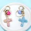 StenEpoxi Kors Nyckelring Kärlek Harts Nyckel Hänge Mode Kärlek Väska Hänge Direkt leverans