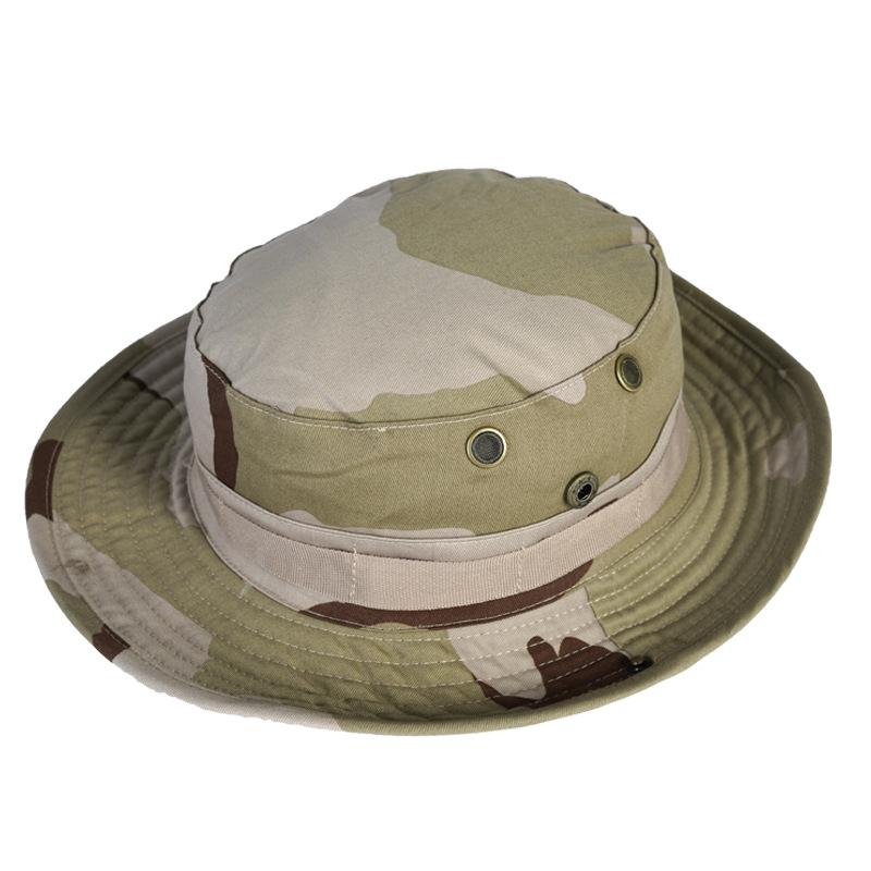 Outdoor Wide Brim Bucket Hat for Fishermen Summer Camouflage Sun Protection for Hiking and Fishing