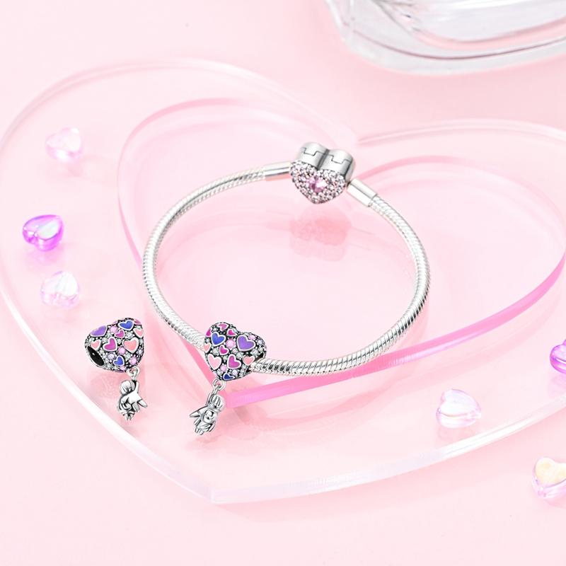 Copper Sincere Emotions Multiple Styles Heart-Shaped Romantic Charms Beads 3Mm Diy Fine Jewelry Making