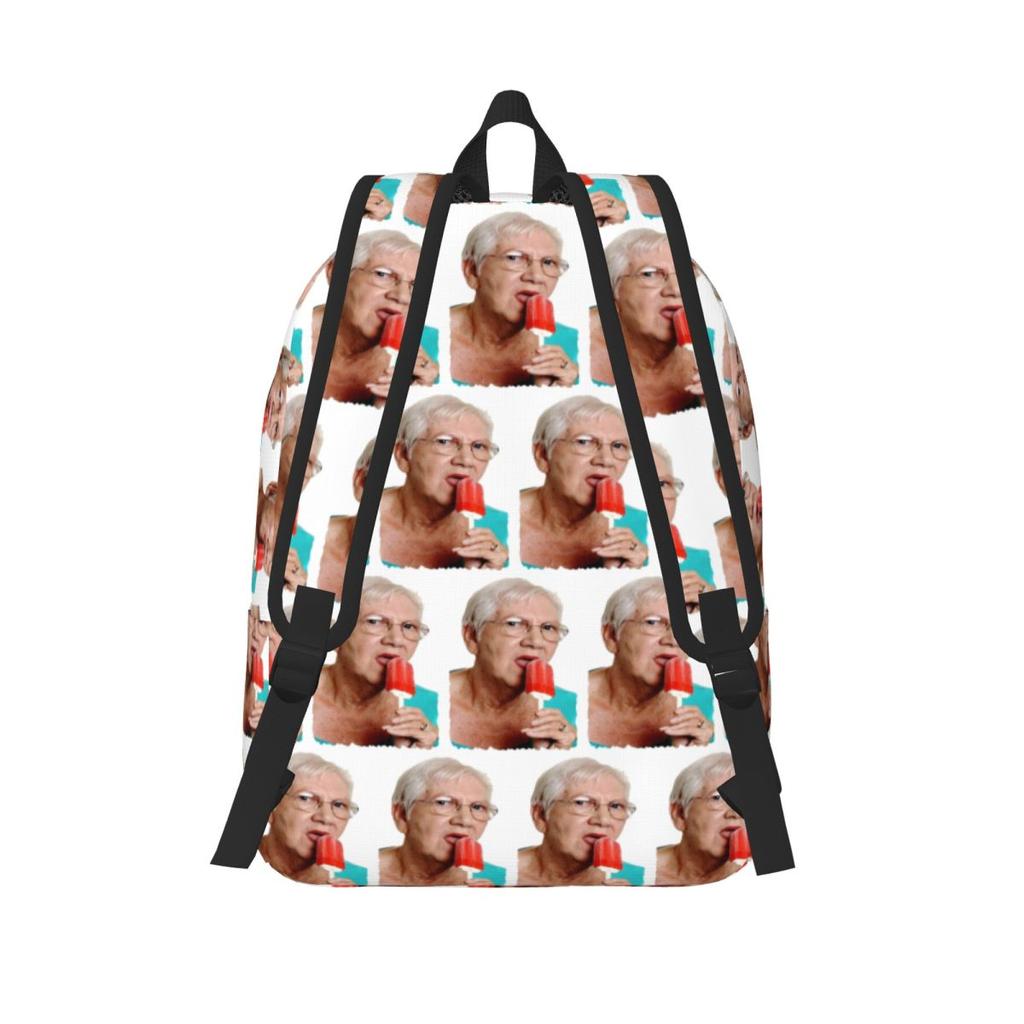 Grandma Granny Ice Cream T Shirt Backpack Hot Sale Daypack Large Capacity BookBag School Bag Shoulder Bags for Men Women