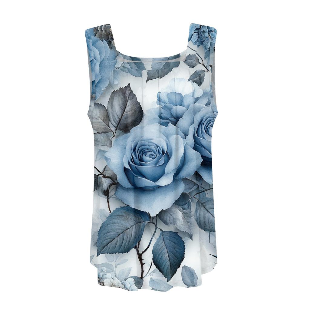 Ärmelloses T-Shirt mit plissiertem, quadratischem Kragen für Damen