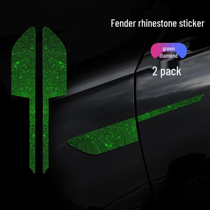 Carbon Fiber Fender Diamond Decal: Anti-Collision Body Decoration