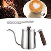 Ruční konvička na filtrovanou kávu Drip Coffee Kettle Dřevěná rukojeť Husí krk Nerezová ocel 304 Konvička Pour Over