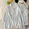 Cloud Cotton Cartoon Pajama Set: Long Sleeve Cardigan and Pants for Women