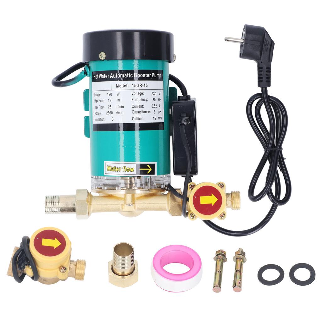 Automaatne võimenduspump 120W 25L/min 15m tühjendusvee survevõimendi pump EU pistik 230VAC