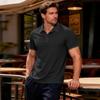 Men's Golf Shirt Casual Sports V Neck Ribbed Collar Short Sleeve Fashion Casual Color Plain Spring & Summer Regular Fit
