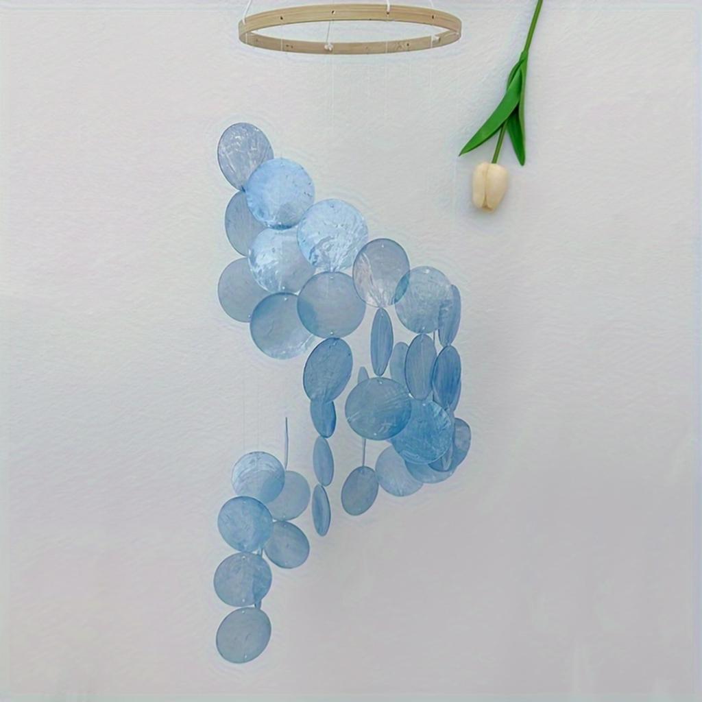 1Pc Color Spiral Natural Shell Wind Chimes Pure Hand-Hung Balcony Window Room Ornament Shooting Props Creative Birthday Gifts