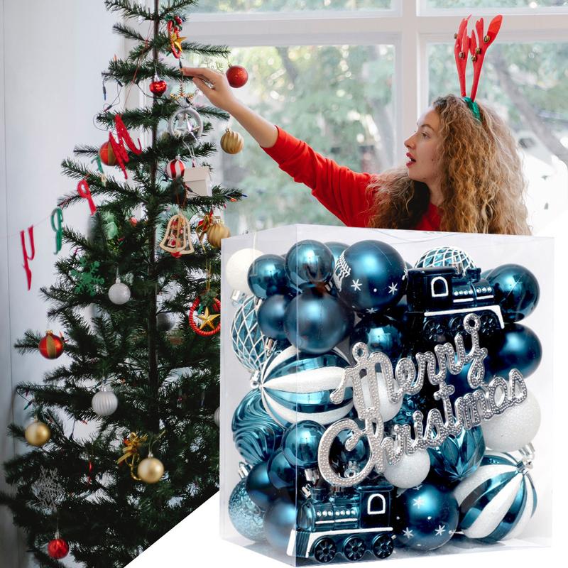 65Pcs Christmas Ball Decorations Shatterproof Balls Halloween Tree Decorations Decorative Ornaments Tree Wreath