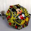 1 Auto Open Mickey Mouse, Clock Face Themed Colorful 8-rib Portable Umbrella for Men and Women, A Compact Commuting Companion Suitable for D