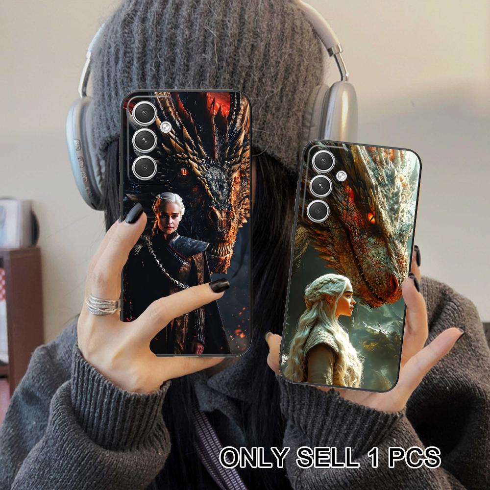 Dragon Queen Matte TPU Mobile Phone Case for Samsung Galaxy S26 S25 S24 S23 S22 S21 S20 Note20 Plus FE Ultra Colorful Cover
