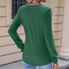 Women's Fashion Casual Solid Color Pleated Comfortable Round Neck Loose Long Sleeve T-shirt Top