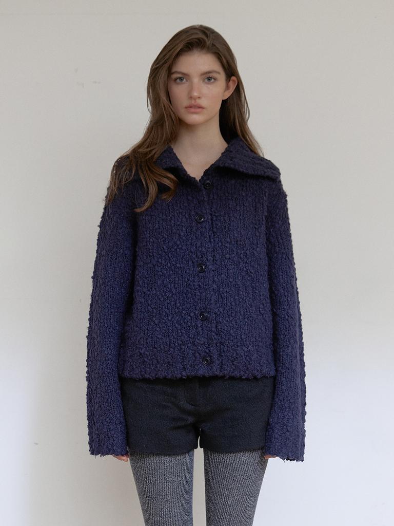 Asula Cozy Highneck Cardigan (Navy)