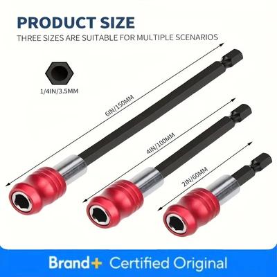 Hex Magnetic Bit Holder Set, Quick Release Impact Driver Extension, Socket Adapter – 3PCS Power Tool Kit Amagi