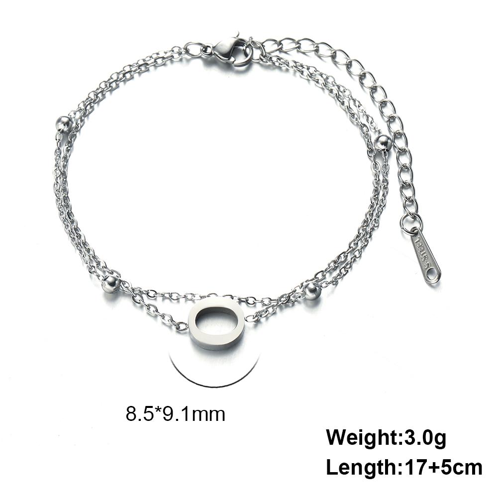 Dreamtimes 26 Alphabet Letter Charm Bracelet Silver Color Chain Initial Bracelets For Women Jewelry Adjustable Birthday Gift