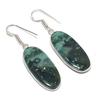 Natural Moss Agate Gemstone 925 Sterling Silver Jewelry Earring 1.97" AE-13043