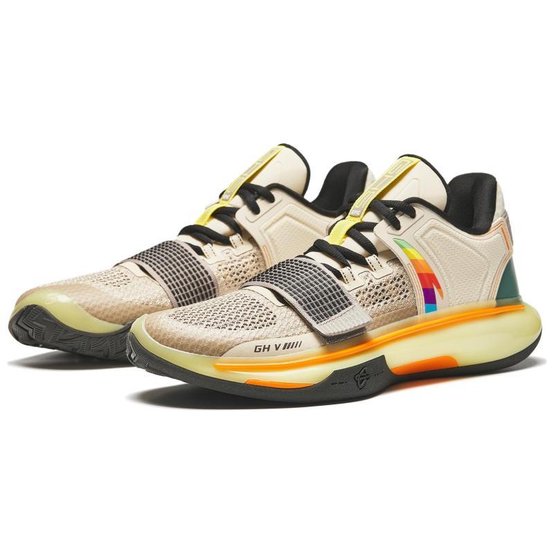 Anta GH5 Stoßdämpfer Rückprall Niedrige Basketballschuhe Herren Beige Gelb Sneaker 112431116-2