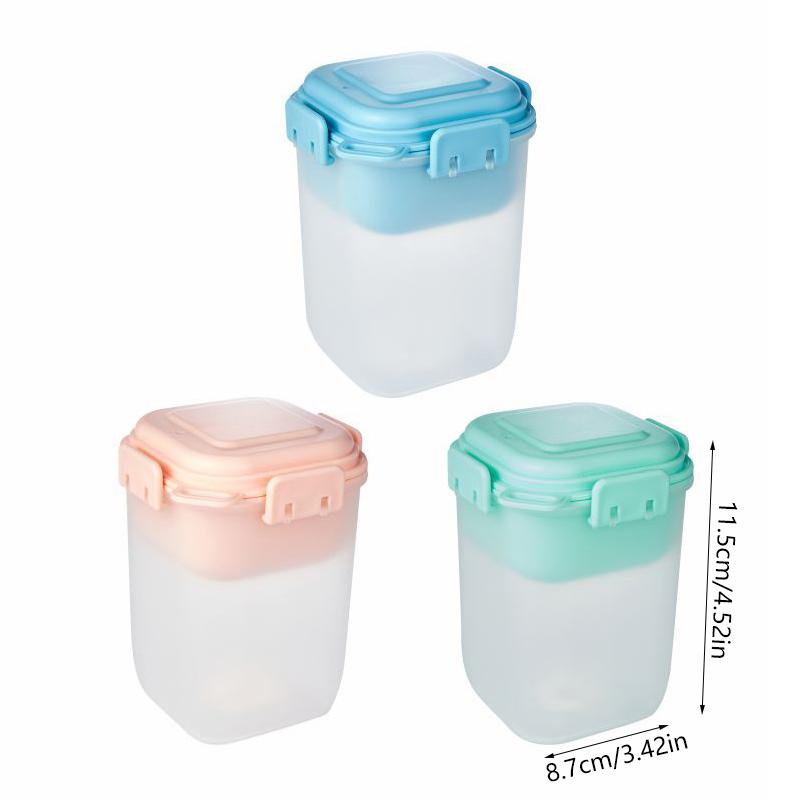 Portable Bilayer Salad Cup Breakfast Plastic Cup With Spoon Detachable Ice Box Seal Preservation For Storing Milk Fruits Oatmeal