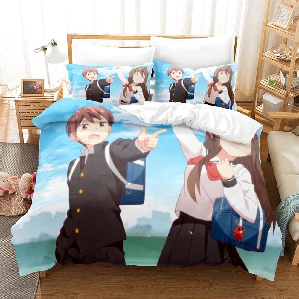 Comforter Tsurezure Children Bedding Set Single Twin Full Queen King Size Bed Set Adult Kid Bedroom S 3D Anime Bed