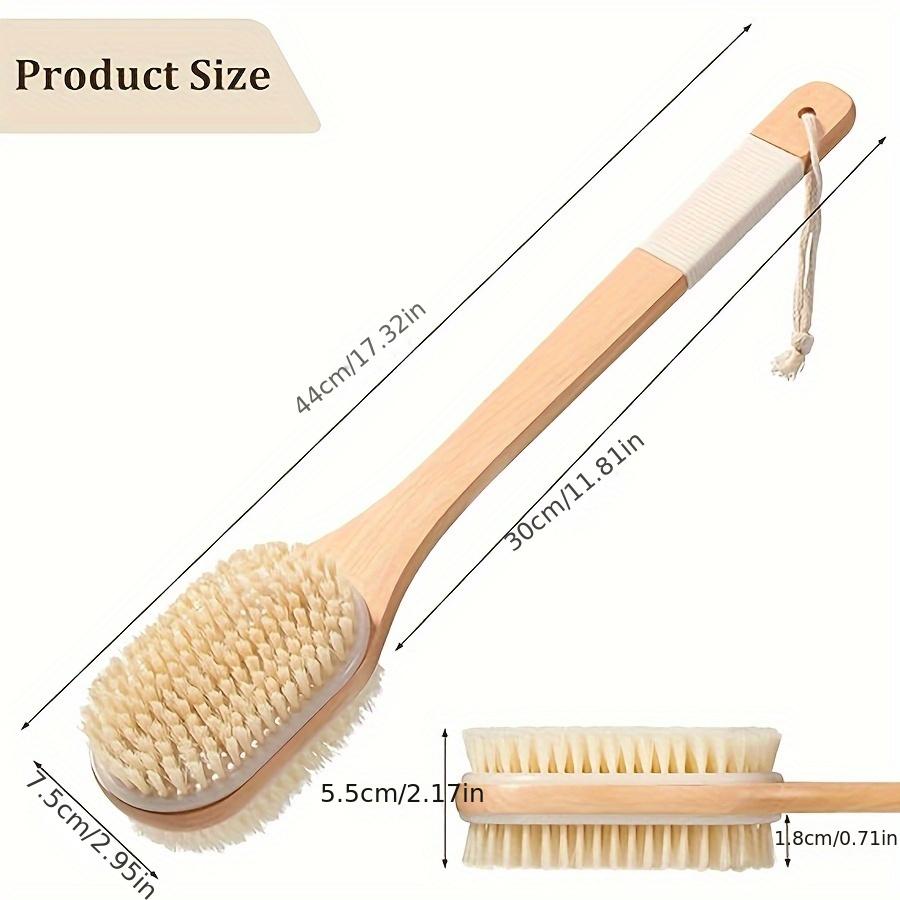 Back Scrubber Body Brush, Wet and Dry Use Body Brushes for Shower, Back Brush Bath Brush Exfoliating Brush with 17in Long Handle