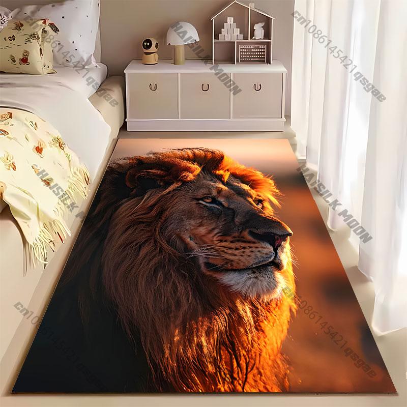 Majestätischer Löwe im goldenen Sonnenlicht Teppich Yoga Wohnzimmer Raumdekoration Krabbelmatte für Kinder Fußmatte Bereichsteppich Spielmatte