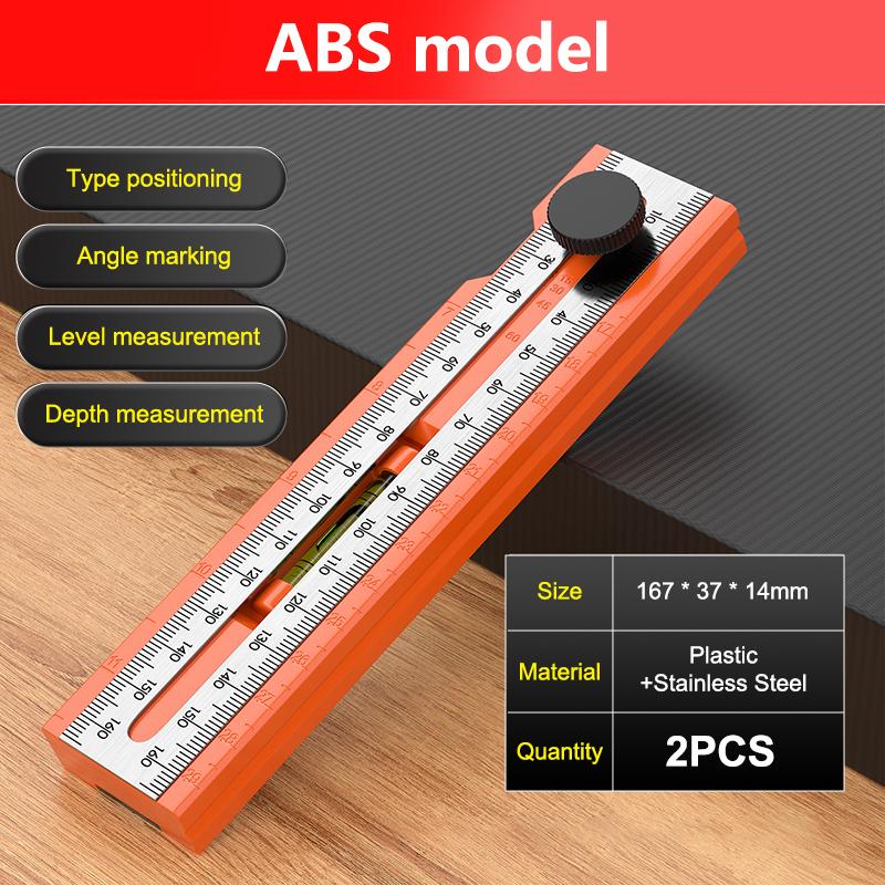 Adjustable Multi Angle Ruler Protractor with Depth Gauge for Woodworking Leveling Posit