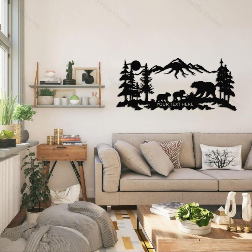 Customizable Metal Sign Bear Silhouette Fairy Tale Hot Sale Home Garden Kitchen Dining Decor