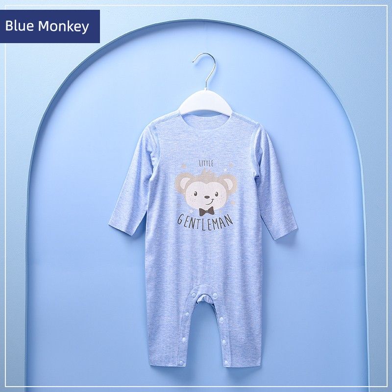 Modal Spring and Autumn Boneless Air Conditioning Baby Jumpsuit