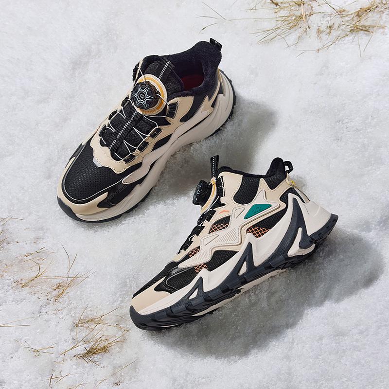 Anta Kids Trendy Fashion Thickened Warm Wear-Resistant Non-Slip Low-Top Casual Shoes Kids sneaker Black Yellow A312346908-3