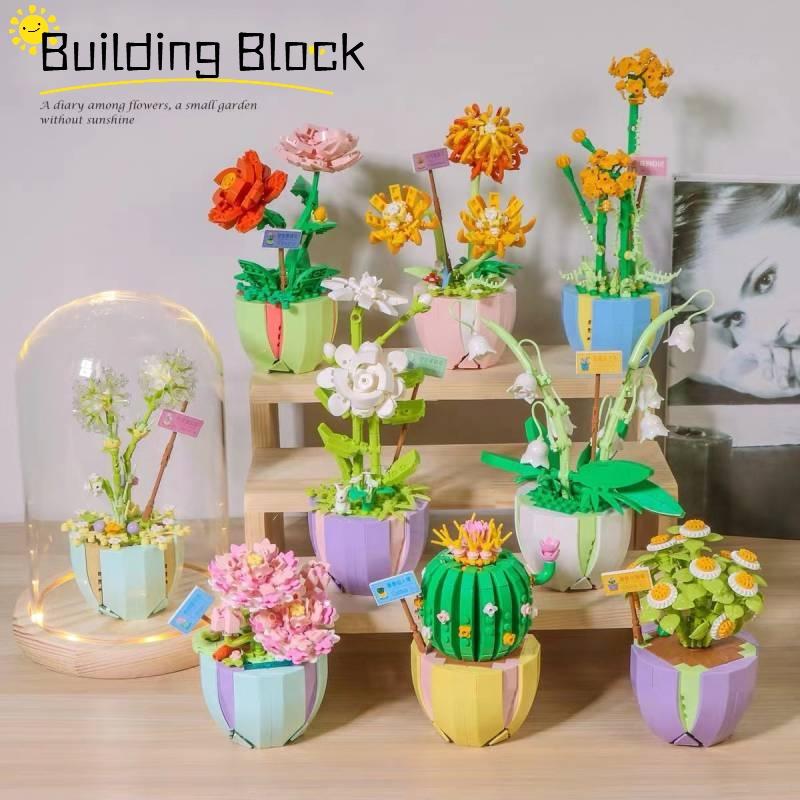 Rose Sonnenblume Ewige Blume Schreibtischdekoration Lehrertagsstrauß Pädagogisches Zusammenbauen Baustein Spielzeug